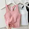 LULU BLING Regata Costurada Estilo Racerback para Mulheres com Sutiã Embutido Emagrecedora Respirável para Esportes Fitness Yoga Beleza