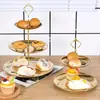 Bandeja de lanches para cupcakes FCM de aço inoxidável para Amazon transfronteiriça para sala de estar em casa, bandeja de lanches para casamento, hotel