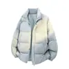 Chamarra acolchada de algodón hecha a medida estilo europeo transfronteriza, nueva colección de invierno para hombre, corte holgado, engrosada, color liso, cuello alto, prenda de abrigo para hombre