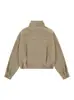 Chaqueta de mezclilla retro americana con cuello alto para trabajo para hombres y mujeres, nuevo estilo de otoño, de alta gama, holgada, chaqueta corta, top de moda