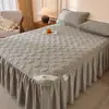 Faldón de cama de algodón 100% de Xinjiang, pieza única, modelo nuevo 2025, algodón puro acolchado, protector de colchón engrosado, protector de colchón a prueba de polvo