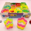 Anillos Arcoíris Divertidos de 2 Yuanes, Broches de Resorte, Juegos de Anillos de Juguete para Niños, Regalos, Juguetes Educativos, Artículos para Puestos de Mercado Nocturno, 3 Yuanes