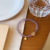 Pulsera de Cristal de Amatista Amarilla Natural en Torre para la Riqueza, Pulsera con Colgante de Bendición Dulce y Simple de Estilo Chino Nuevo para Mujer