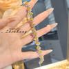Gaoding Indústria Pesada Sonho de Flor Diamante Rosa Diamante de Alto Carbono Importado Pulseira de Luxo Brilho Total Diamante Amarelo Zircônia Pulseira para Mulheres