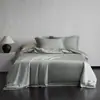 Juego de ropa de cama de cuatro piezas Tencel austriaco Lenzing, 100 hilos, Clase A, color sólido, suave como la seda, fresco y lujoso