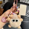 Lindo Colgante Llavero de Coche de Briquetas de Piel Sintética de Conejo Rex Muñeco de Peluche Popular Exquisito Colgante para Mochila Escolar Regalo