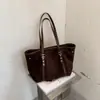 Bolsa Tote Retrô para o Trabalho Feminina 2026 Nova Outono Merade Camurça Pelúcia Bolsa de Ombro Único Grande Capacidade Bolsa de Mão