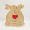 Nuevo Producto Transfronterizo Rompecabezas de Madera Familia Feliz Madera Sólida Set de Conejos Artesanía Muebles para el Hogar DIY Día de la Madre