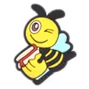 Abeja de Dibujos Animados Linda Parche de Goma Suave Pasador Ropa Papelería Accesorios DIY Decoración Plana Material de PVC