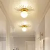 2022 Nueva Moderna Simple Pasillo Escalera Dorada Luz de Techo Girasol Creativa Balcón Entrada Luz
