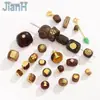 Cuentas Sueltas de Madera de Agarwood Natural Metálico con Cuentas, Cuentas Espaciadoras para Pulseras Hechas a Mano, Cuentas de Barril, Accesorios para Colgantes, Accesorios, Materiales para Joyería