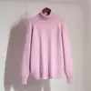 Suéter de Gola Alta Transfronteiriço Estilo Europeu e Americano Outono e Inverno 2025 Novo Suéter Elegante e Versátil de Cor Sólida com Manga Raglan para Mulheres