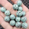Cuentas redondas de turquesa sintética de 14 mm, cuentas sueltas de jade sintético, cuentas azul cielo, accesorios para joyería DIY, cuentas hechas a mano