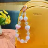 Corrente de chaveiro com contas de celular de amor de desenho animado criativo, pingente de bolsa fofo para mulheres, chaveiro, pequeno presente, atacado