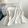 Camiseta Interior de Algodón Cepillado Fino Inglés, Cómoda y Versátil en Otoño, Top Interior Holgado, Camiseta Holgada de Algodón para Mujer