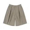 Pantalones Cortos de Trabajo Plegados de Pierna Ancha Retro Básicos de Moda de Verano Magmans para Hombre Sueltos K7697