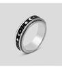 Anillo Giratorio de Acero Inoxidable para Hombre Europeo y Americano Transfronterizo Estrellas y Luna Giratorio Descompresión Anillo de Acero al Titanio para Mujer Libre de Color