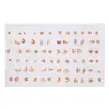 Venta Caliente Transfronteriza de 36 Pares de Juegos de Aretes Geométricos, Accesorios de Aretes de Flor y Animal de Plástico para Mujeres, Aretes Pequeños con Pedrería al por Mayor