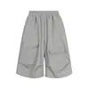 Pantalones Cortos Anchos Estilo Ropa de Trabajo con Bordado de Letras Estrelladas y Múltiples Bolsillos para Hombre, Pantalones Casuales Sueltos Estilo Americano Nuevos para Primavera/Verano para Mujer, Modernos