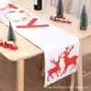 Banderola de Mesa y Funda de Silla Navideña Nueva Transfronteriza Decoraciones Navideñas Terciopelo Cepillado Impreso por Ambos Lados Decoración de Ambiente para Restaurante