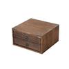 Caja de té Pu'er de madera maciza, bandeja de té retro, estante para té, caja de regalo con forma de pastel de hojas, caja de almacenamiento multicapa tipo cajón, estante de almacenamiento