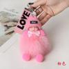 Pelo de Zorro Real Muñeca Dormilona Colgante Accesorios de Muñeca Llavero de Muñeca Dormilona Colgante de Felpa Colgante para Bolso