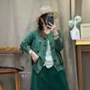 Chegada Nova Outono 2026 Estilo Coreano Solto Casual Gola Redonda Botão Único Padrão de Coração Cardigan de Tricô para Mulheres Suéter de Algodão MHT
