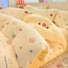 Conjunto de Quatro Peças de Veludo Leite de Inverno, Nova Capa de Edredom de Fleece Dupla Face, Lençol com Elástico, Conjunto de Três Peças de Lençol Quente de Flanela Coral
