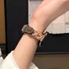 Pulseira de Relógio em Camurça com Zircônia Cúbica de Cobre e Strass Floral Compatível com Apple Watch iwatch Séries 12 11/10 Ultra/SE9