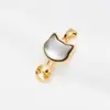 Set de Perlas con Aguja de Plata S925 con Monturas Vacías, Pendientes de Gato Dulces y Lindos de Concha Natural, Colgantes, Anillos, Accesorios de Bricolaje