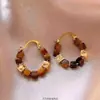 Brincos Dourados Maillard Brincos Elegantes Retrô Femininos 2025 Novo Estilo Quente Brincos de Luxo Acessível