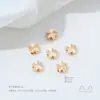 Banho de Ouro 14K Preserva Cor Corte Flash Redondo Dupla Face Coração de Pêssego Trevo de Quatro Folhas Borboleta Espaçador DIY Acessórios para Colar de Mão Joias de Orelha
