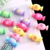 Cuentas Sueltas Acrílicas con Forma de Caramelo con Pequeños Patrones de Flores y Diseño Perforado, Accesorios para Joyería de Cuentas DIY para Niños