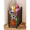 Estante de almacenamiento para baloncesto, estantería de almacenamiento de pie, para uso doméstico, adecuado para almacenar pelotas de bádminton, equipo deportivo, equipo de fitness y colchonetas de yoga