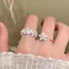 Anillo de Flor de Dopamina Versión Coreana para Mujer, Dulce Diseño de Nicho Ins, Anillo Versátil para Dedo Índice con Apertura Ajustable