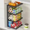 Estante de almacenamiento para film plástico, organizador de compartimento de gabinete, organizador de arte en hierro simple de plástico para bolsas de plástico con espacio de capas ahorrador
