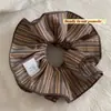 Goma para el pelo azul a rayas con lazo estilo coreano, fresca, accesorio para el pelo con vibra de moda para niña