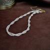 Colar Choker Simples de Zircônia Pérola Torcida de Camada Dupla Empilhada Moda Francesa Corrente Elegante Alta para Clavícula