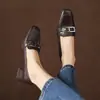 Zapatos de Tacón Alto Estilo Nuevo 2026 Tacón Cuadrado de 5.5 cm Boca Baja Elegantes Versátiles para Viajar Zapatos de Tacón Grueso Talla Grande Zapatos de Mujer Talla 40
