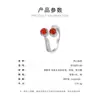 Anillo abierto de ágata roja de moda todo partido diseño inteligente de dos colores anillo de dedo de calcedonia verde anillo preferido para regalo anillo anillo