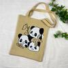 Bolsa de Tricô Ins Desenho Panda Feminina Moda para Carregar na Mão Grande Capacidade Bolsa de Ombro Bolsa Transversal Bolsa