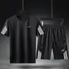 Terno esportivo de verão homens de manga curta sportswear shorts adolescentes tamanho grande solto casual terno verão moda masculina