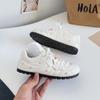 Zapatos Blancos Puff de Campana Suela Gruesa Retro 2025 Zapatillas de Entrenamiento Xia De para Mujer Más Fáciles para Combinar Zapatos Deportivos B3539