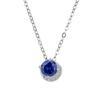 Collar de Plata Esterlina S925 Luna Azul Danubio Plata Collar Versátil Colgante Océano Exquisita Cadena Clavícula Accesorios para Mujer Verano