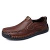 Zapatos de Gorro Populares Transfronterizos para Hombre Zapatos de Conducir Británicos Zapatos Casuales Nuevos Otoño e Invierno 2025 Zapatos de Cuero Slip-On de Moda