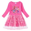 Vestido de Princesa Infantil Estilo Coreano con Estrellas Arcoíris, Falda de Tutú de Malla, Vestido Versátil de Manga Corta y Manga Larga para Niñas