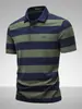 Jeep Spirit El Nuevo Estilo de Verano de Jeep Camisa Polo para Hombre de Solapa Rayada, Camiseta Casual Transpirable de Tacto Frío de Manga Corta