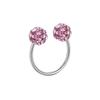 0.8 varilla acero inoxidable doble cabeza bola completa diamante forma de C aretes aro labio 20G diamante versión coreana de aretes finos suministro e-commerce