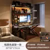Mesa para Computadora de Escritorio Habitación Hogar Escritorio Mesa Integrada con Estantería Escritorio de Oficina Tablero Perforado Juego de Mesa y Silla para E-Sports
