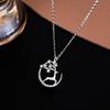 Colar de Veado Sika de Luxo Incrustado de Diamantes Under the Banyan Tree S925 Nicho Feminino High-end Feeling Your Clavicle Chain Gift